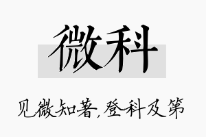 微科名字的寓意及含义