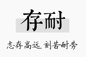 存耐名字的寓意及含义