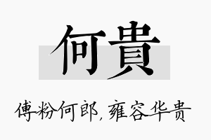 何贵名字的寓意及含义