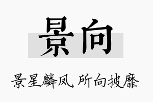 景向名字的寓意及含义