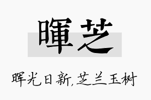 晖芝名字的寓意及含义