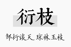 衍枝名字的寓意及含义