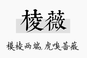 棱薇名字的寓意及含义