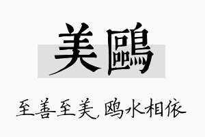 美鸥名字的寓意及含义