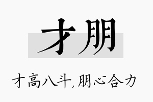 才朋名字的寓意及含义