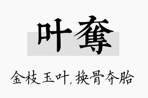 叶夺名字的寓意及含义