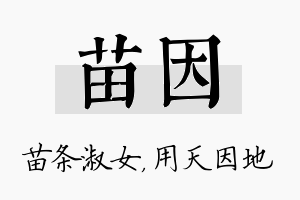 苗因名字的寓意及含义