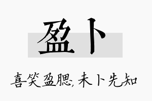 盈卜名字的寓意及含义