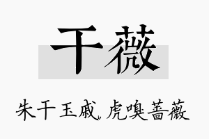 干薇名字的寓意及含义