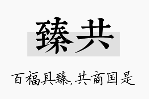 臻共名字的寓意及含义