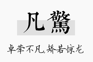 凡惊名字的寓意及含义