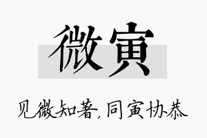 微寅名字的寓意及含义