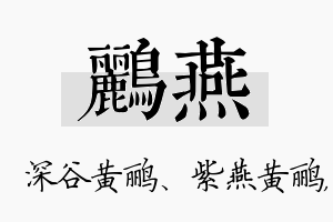 鹂燕名字的寓意及含义