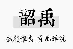 韶禹名字的寓意及含义