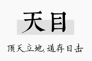 天目名字的寓意及含义