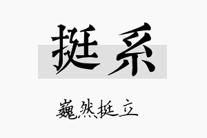 挺系名字的寓意及含义