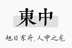 东中名字的寓意及含义