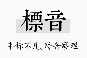 标音名字的寓意及含义