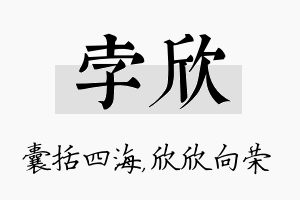 孛欣名字的寓意及含义