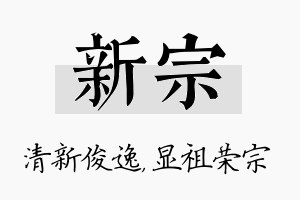 新宗名字的寓意及含义