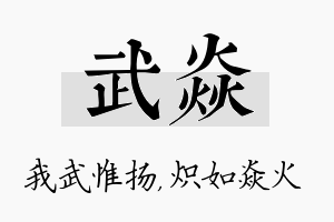 武焱名字的寓意及含义