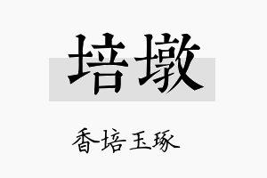 培墩名字的寓意及含义