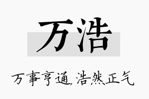 万浩名字的寓意及含义