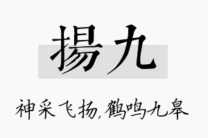 扬九名字的寓意及含义