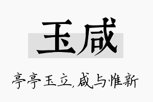 玉咸名字的寓意及含义