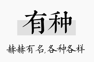 有种名字的寓意及含义