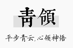 青领名字的寓意及含义