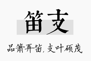 笛支名字的寓意及含义