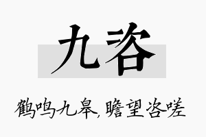 九咨名字的寓意及含义