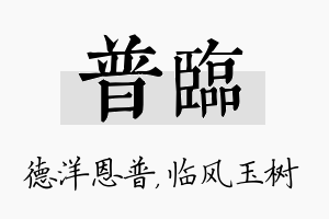 普临名字的寓意及含义