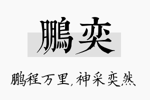 鹏奕名字的寓意及含义