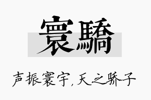 寰骄名字的寓意及含义