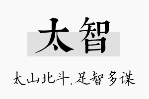 太智名字的寓意及含义