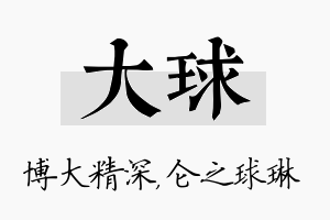 大球名字的寓意及含义