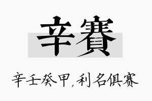 辛赛名字的寓意及含义