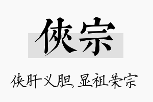 侠宗名字的寓意及含义