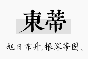 东蒂名字的寓意及含义