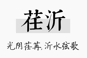 荏沂名字的寓意及含义