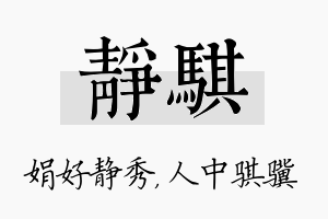 静骐名字的寓意及含义