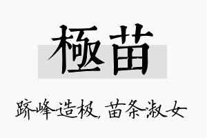 极苗名字的寓意及含义