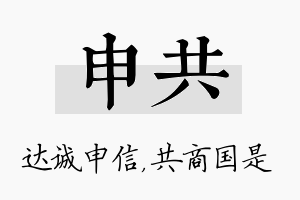 申共名字的寓意及含义