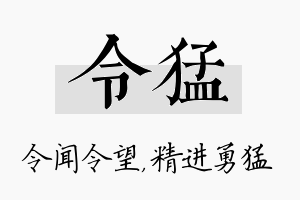 令猛名字的寓意及含义