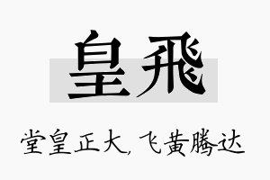 皇飞名字的寓意及含义