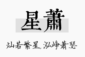 星萧名字的寓意及含义