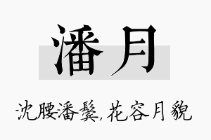 潘月名字的寓意及含义