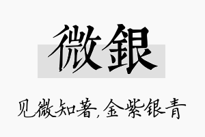 微银名字的寓意及含义